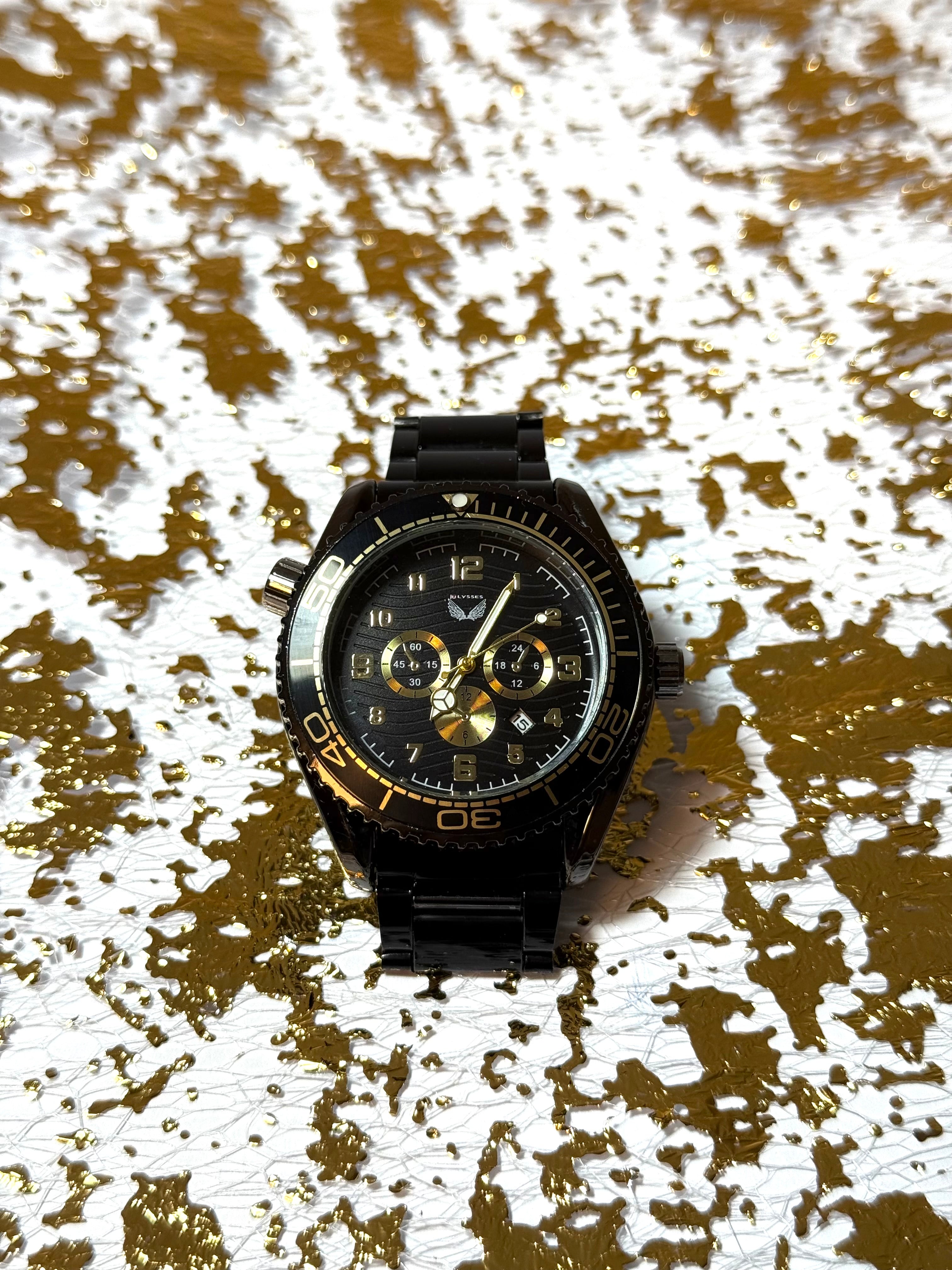 Ceas Noir Eclipse, 40mm, otel inoxidabil, cadran fluorescent, cristal (Bărbătesc)