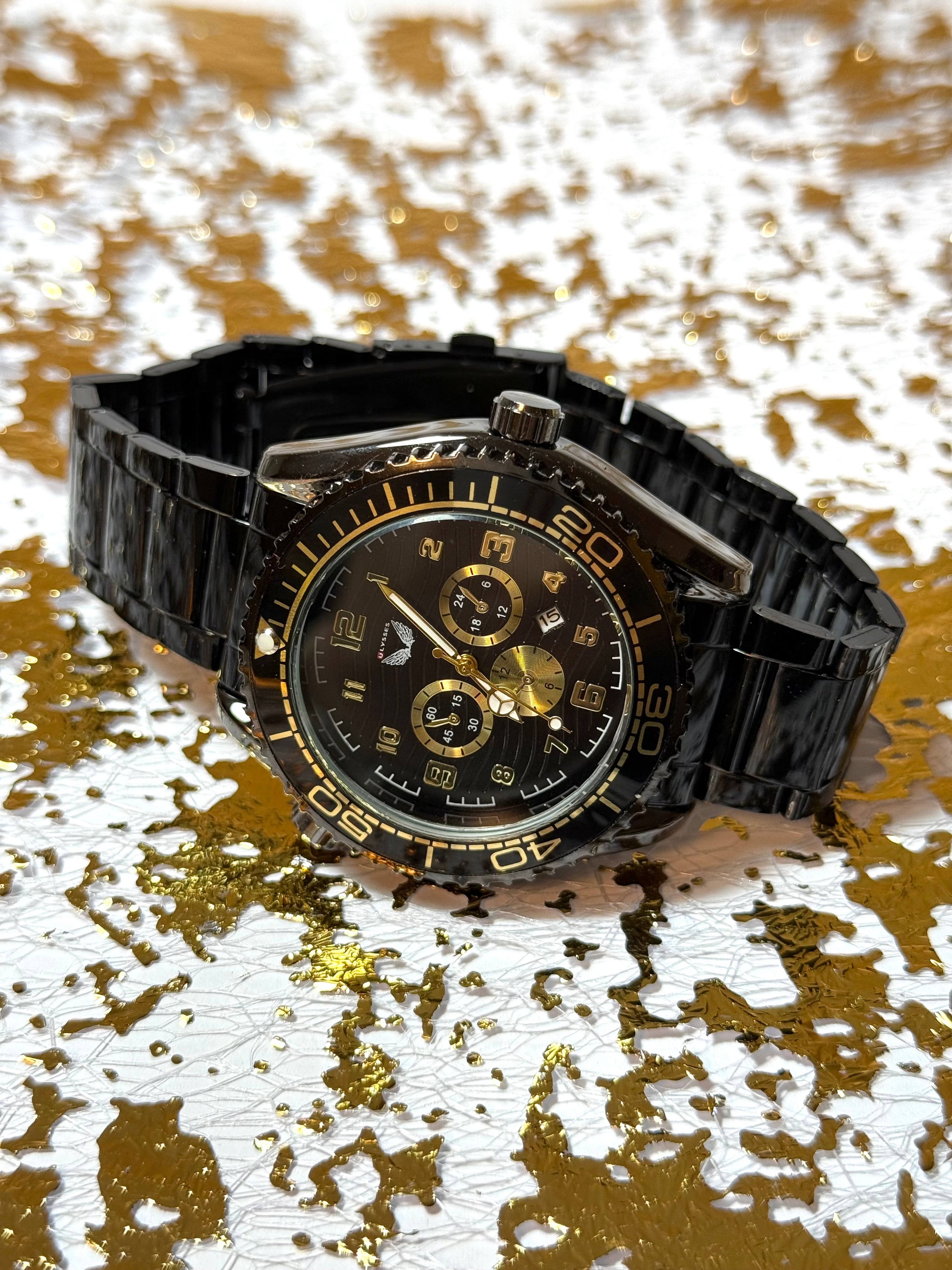 Ceas Noir Eclipse, 40mm, otel inoxidabil, cadran fluorescent, cristal (Bărbătesc)