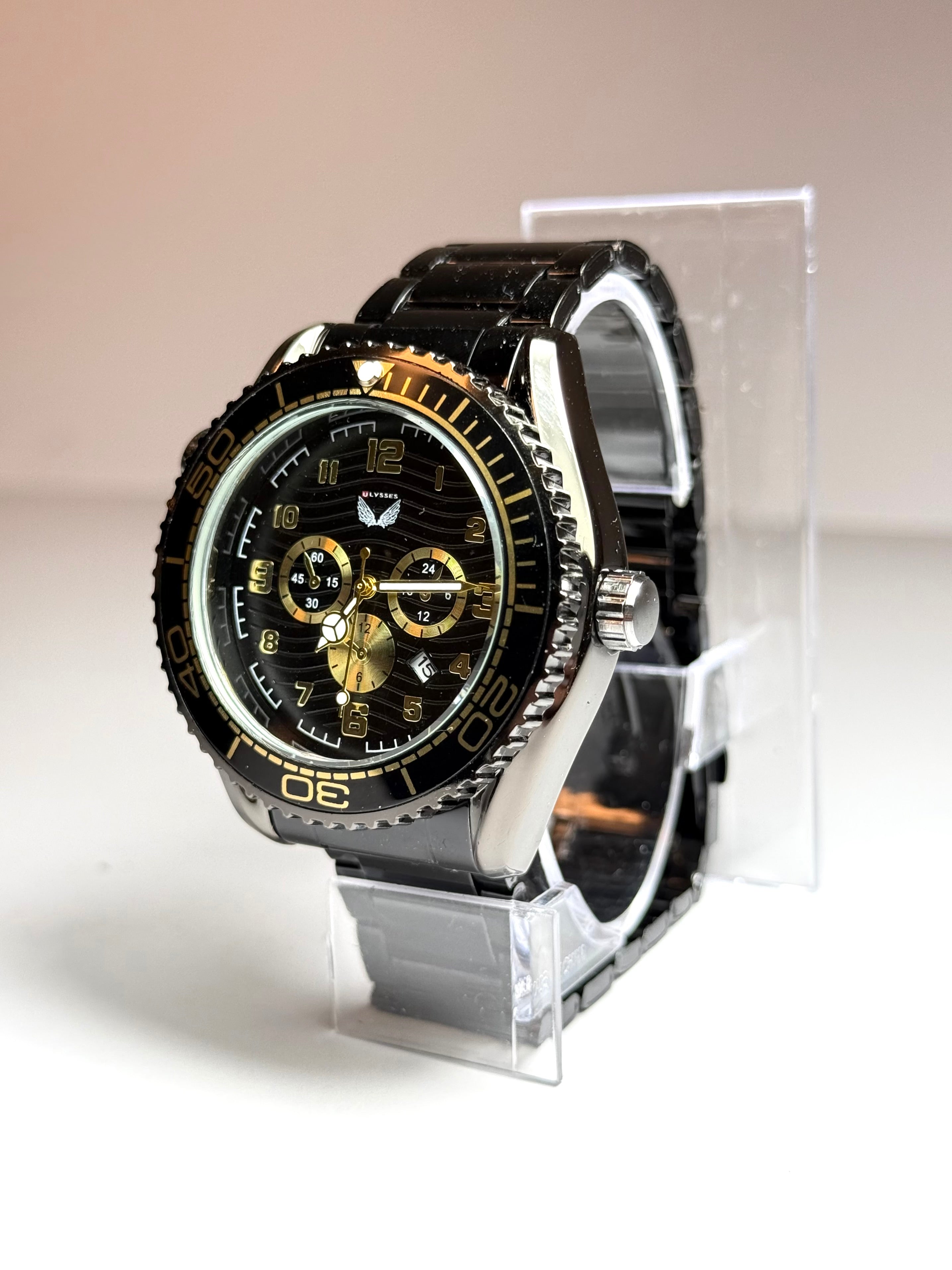 Ceas Noir Eclipse, 40mm, otel inoxidabil, cadran fluorescent, cristal (Bărbătesc)