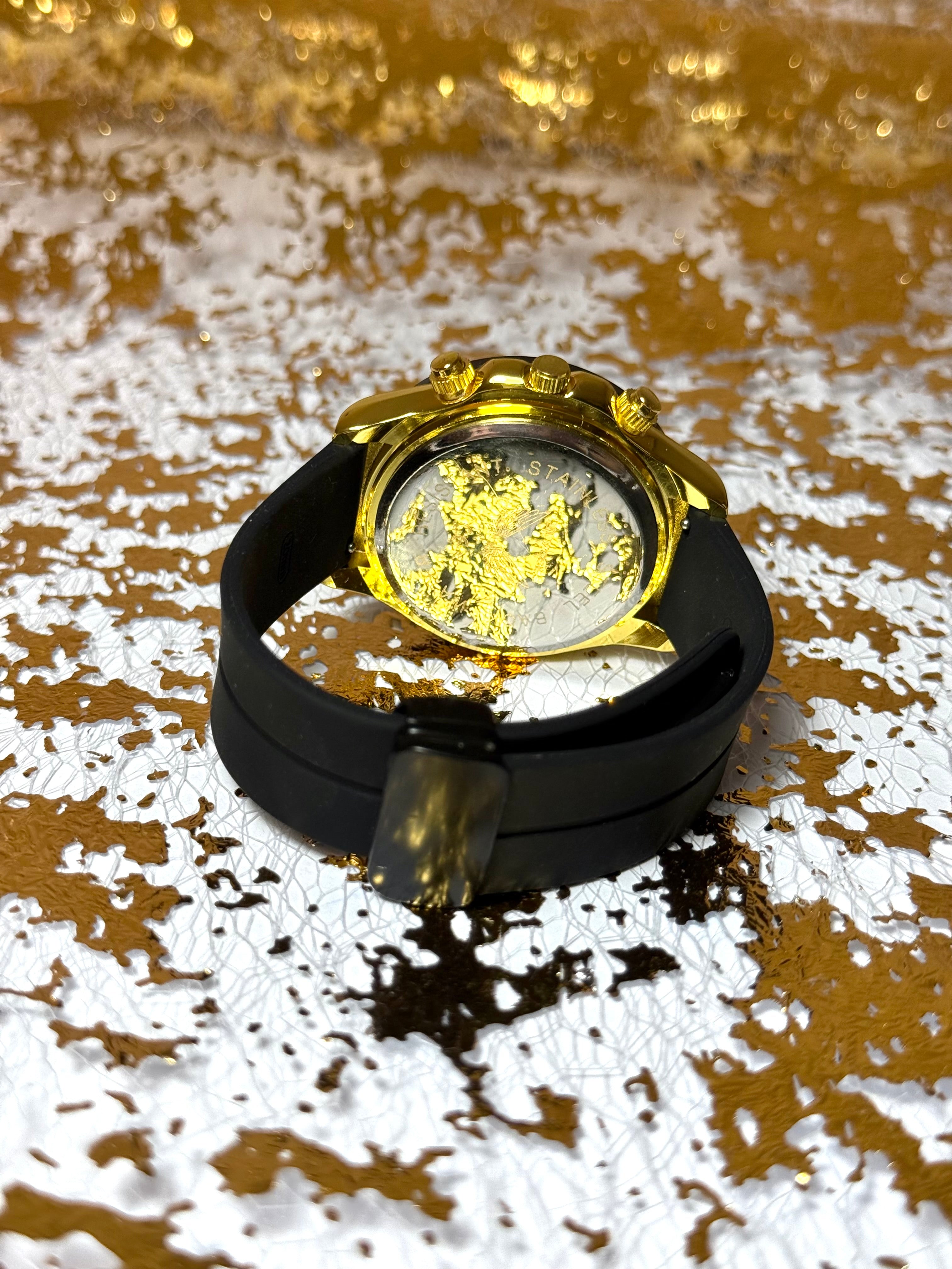 Ceas Golden Daytona, 40mm, otel inoxidabil, cadran fluorescent, cristal (Bărbătesc)